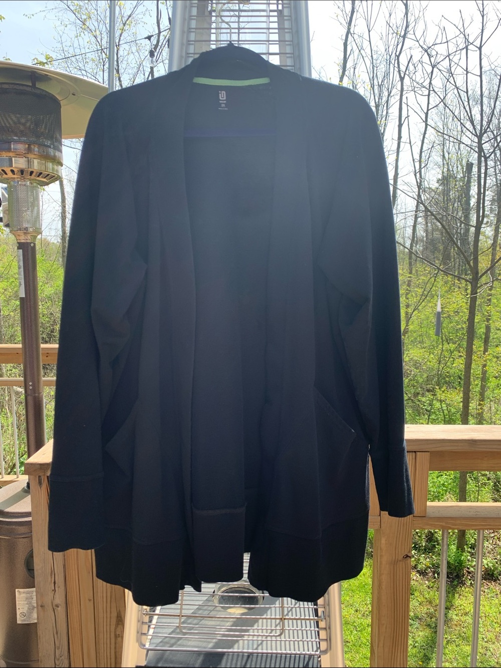 Ideology Black Open Cardigan with Thumb Holes